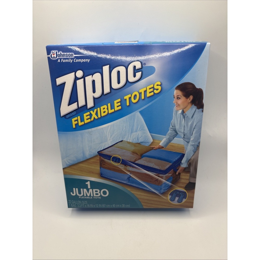 Ziploc 1 Jumbo Flexible Storage Tote 22 Gallon Clear‎ Plastic Sealed Bag